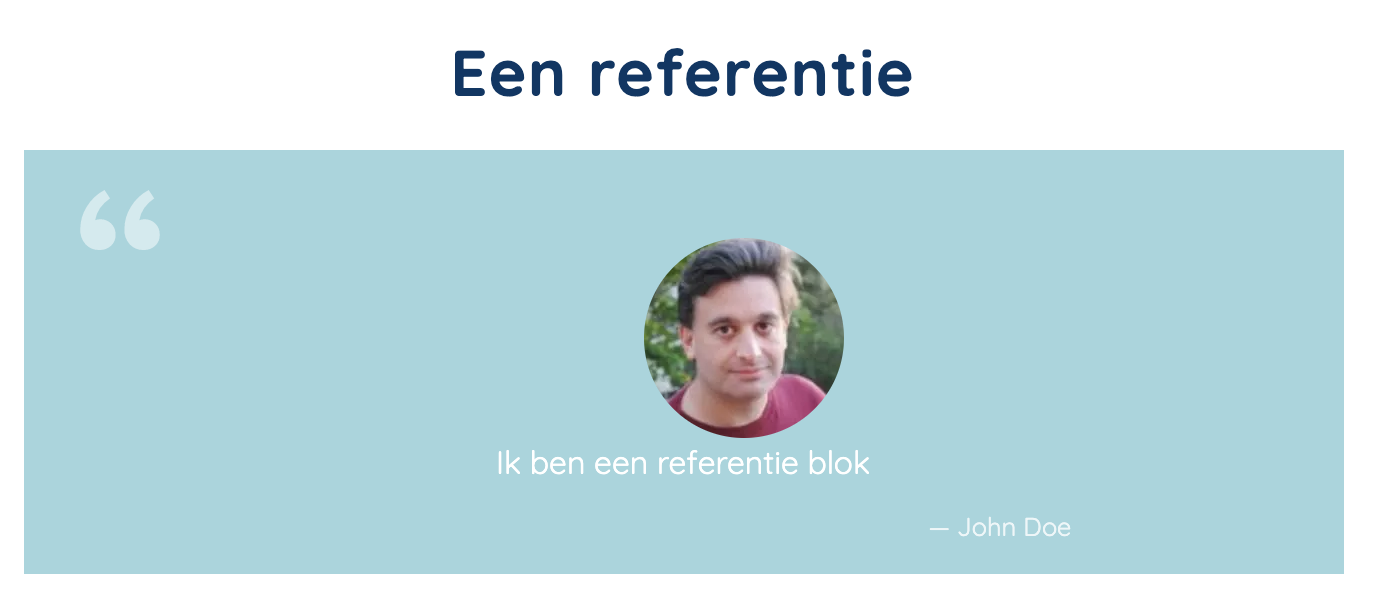 Voorbeeld van een referentie in de website